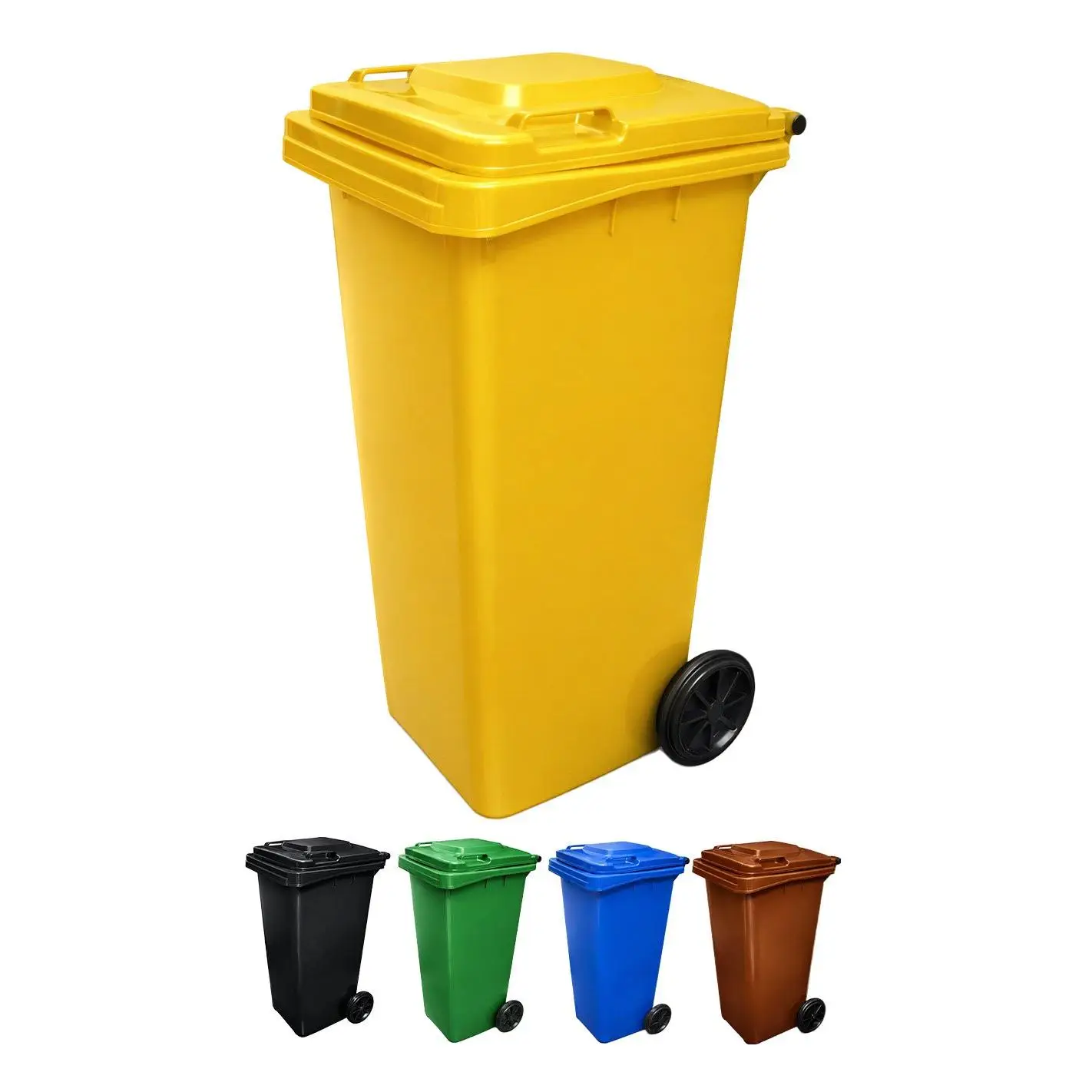 Contenedor de Basura Reciclables de Colores con Ruedas 240L