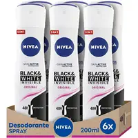 Desodorante Nivea Black & White 6x200ml