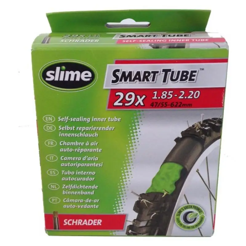 SLIME | Cámara De 29x1.85-2.20 Antipinchazos Válvula Schrader - Las cámaras MTB antipinchazos de Slime contienen en su interior el volumen preciso de sellante