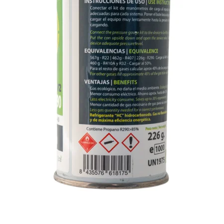 2 containers organic GAS V2 226gr substitute R407C R22 R410A R32 R290