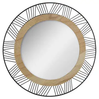 Factory Cuadros Espejo de Metal Negro Indiana D45cm | Diseño Moderno