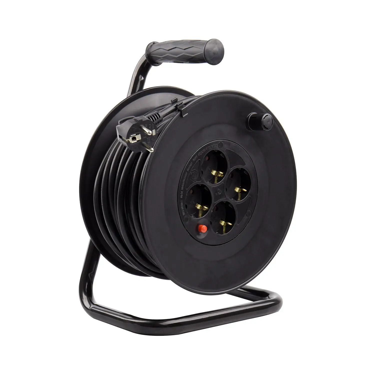 Ledkia Carrete Alargador de Cable 25m 3x15mm con sistema Anti-Twist  Negro