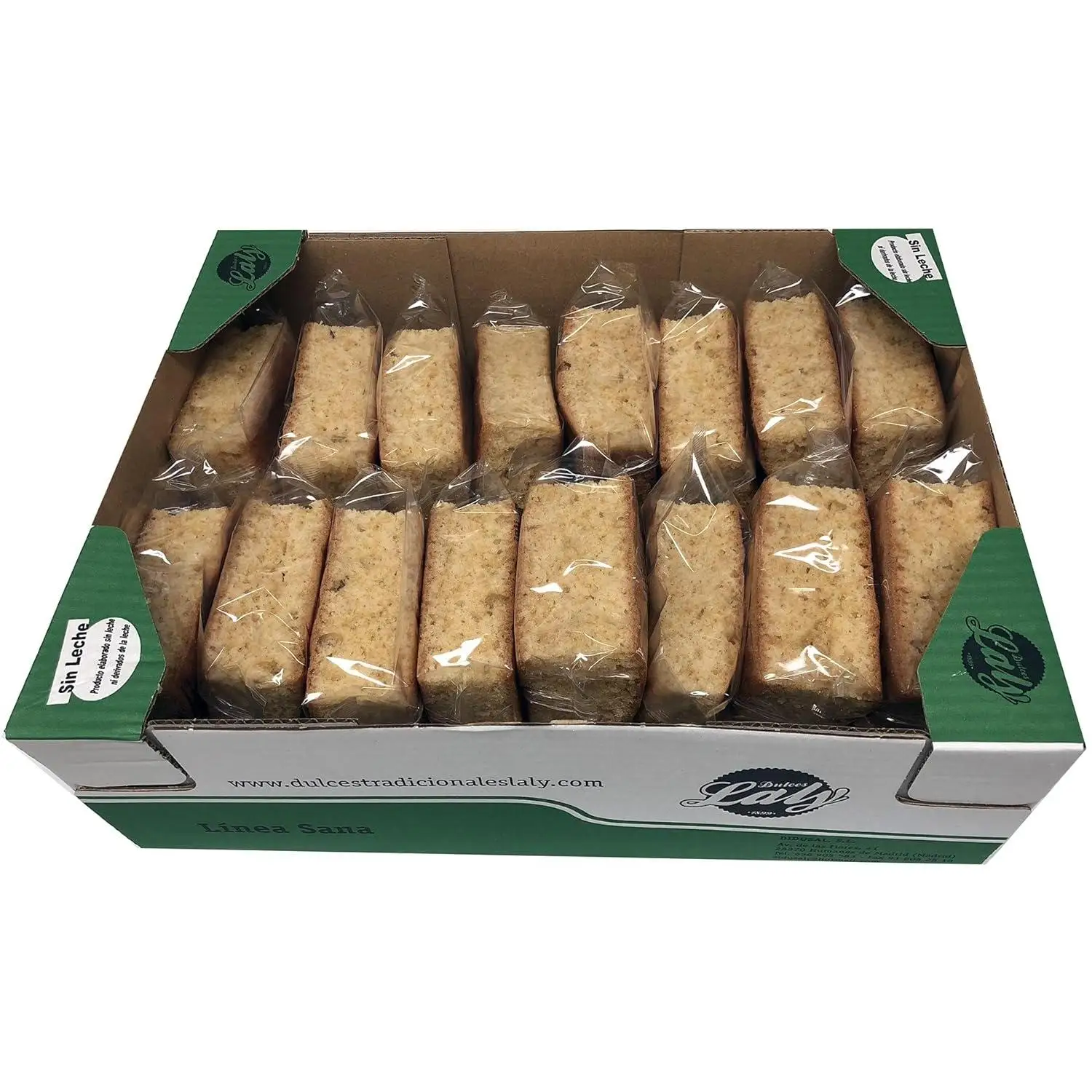 Artisan cake without sugar - lactose free - box of 2 kilos - 30 units - without milk