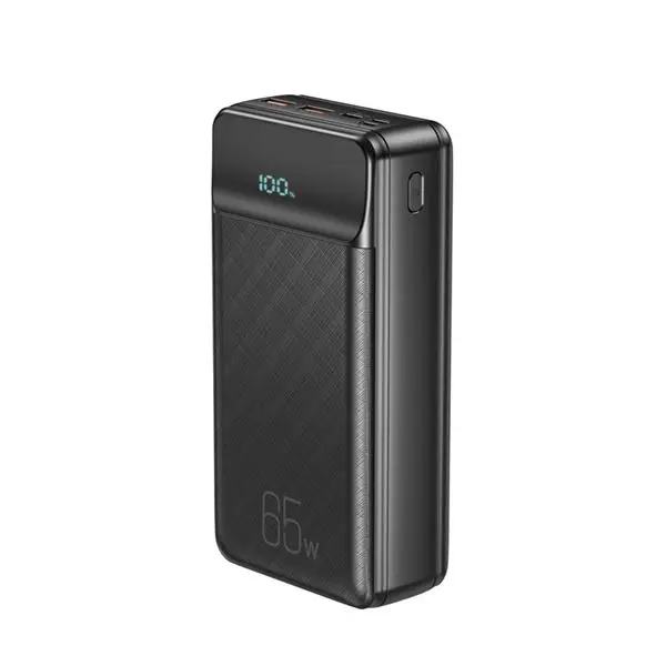 Xo pr201 powerbank 30000mah - entrada usb-c y lightning - salida usb-a y usb-c - 65w - pantalla lcd - color negro