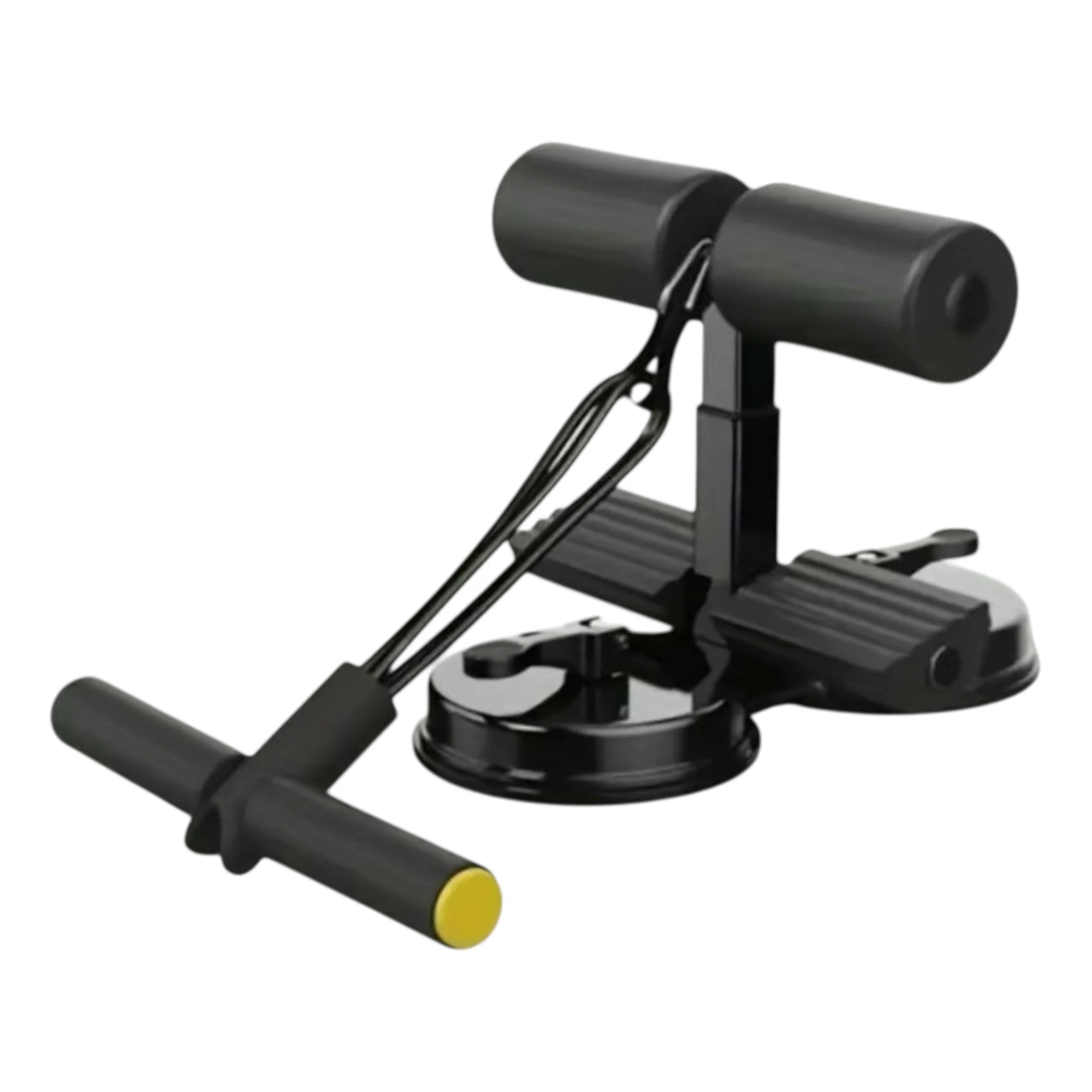 Barra auxiliar de sentadillas con banda de resistencia, soporte para pies de entrenamiento abdominal con ventosas dobles, equipo de ejercicio de gimnasio en casa