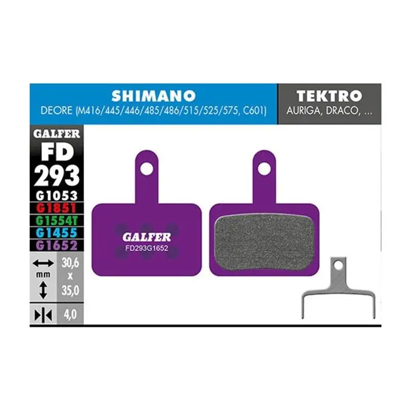 Galfer - Pastillas de freno para bicicleta eléctrica E-Bike compatibles con Shimano Deore BR-M416 y BR-M445, ideal para uso en montaña y carretera, diseño resistente y de alto rendimiento