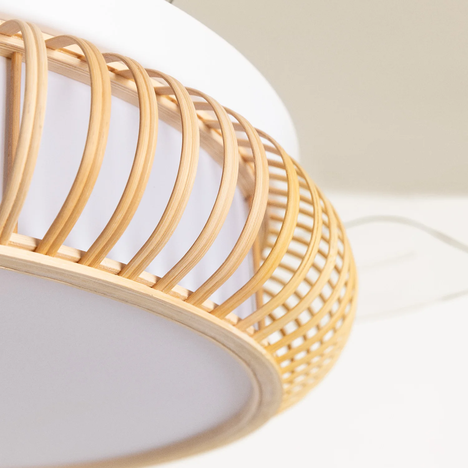 Create - ceiling fan with silent light 40w ø108 cm - wicker finishes - wind clear rattan