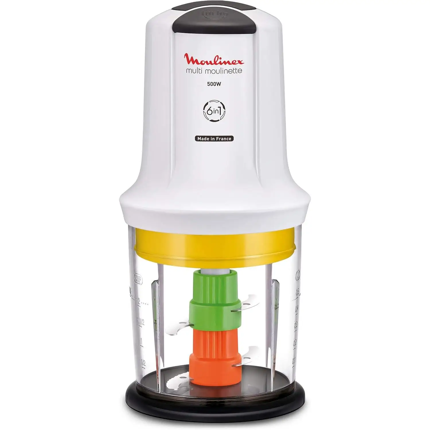 Moulinex AT723110 Picadora Multi Moulinette 6 en 1, 500 W, 0,5 litros, plástico, 2 velocidades, blanco