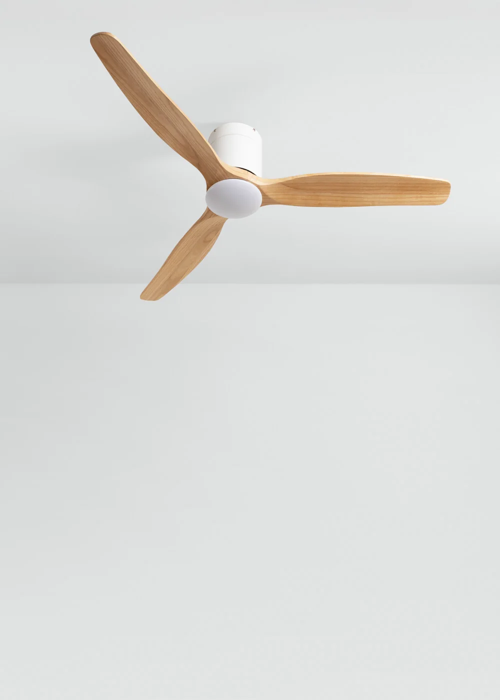 Create - 40w silent ceiling fan ø132 cm 100% wood, with light - wind calm slim light
