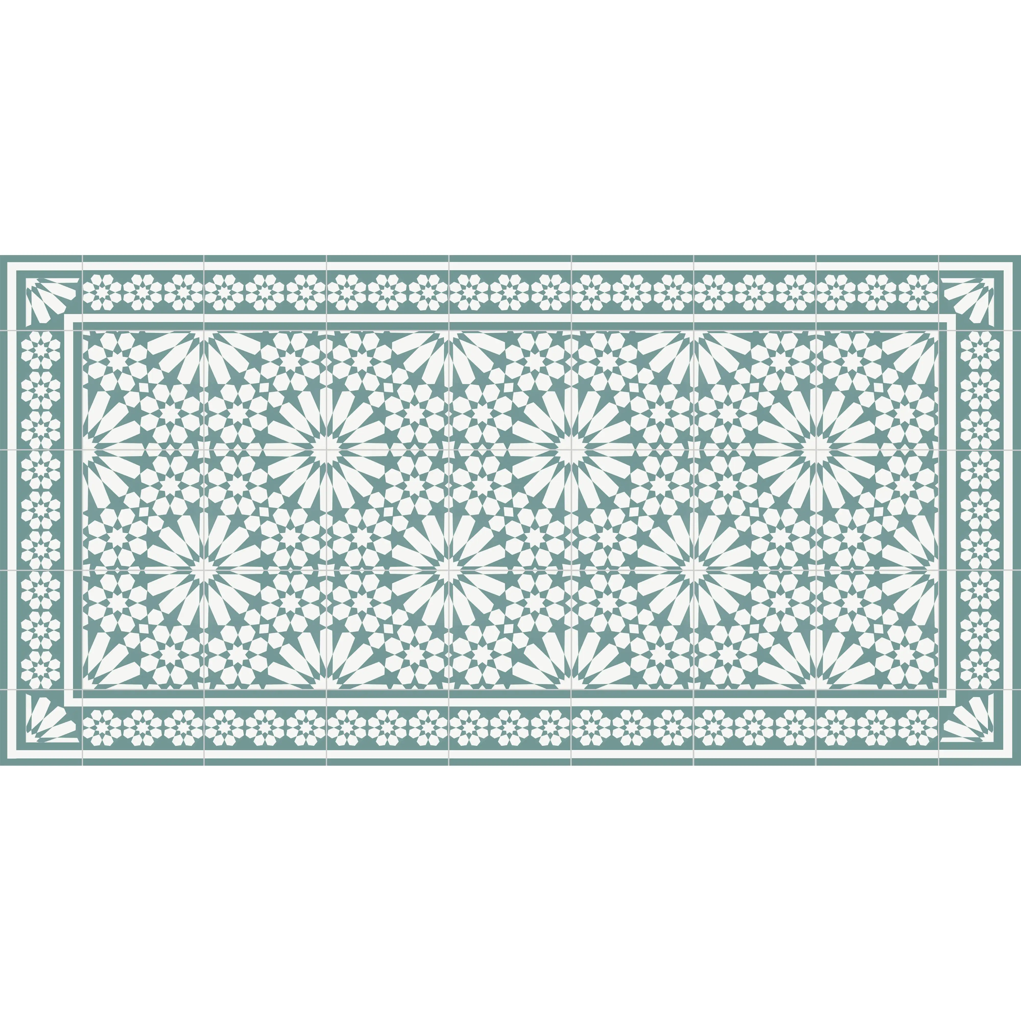 VINILIKO, Alfombra de vinilo Samara verde, estilo baldosas