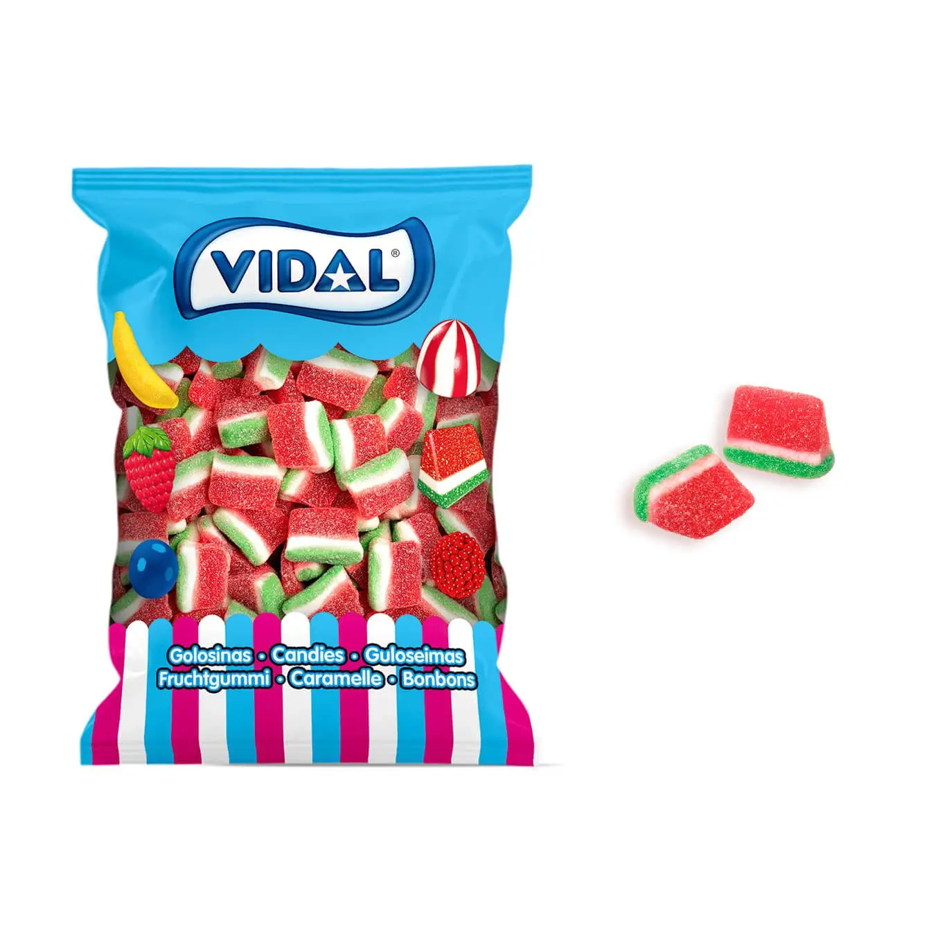 Vidal. Tajadas Sandia Pica. Bolsa de 1kg