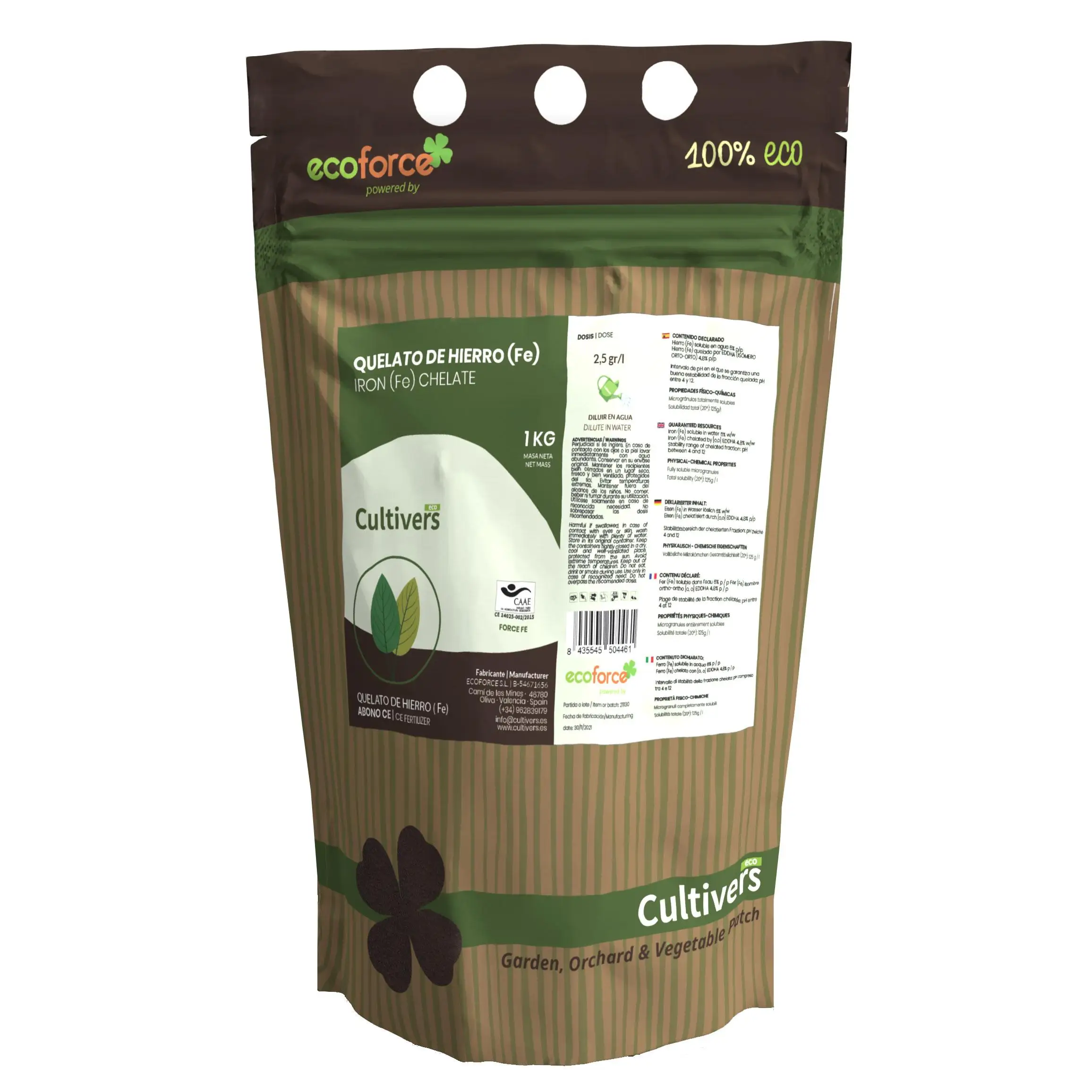 CULTIVERS Quelato de Hierro Ecológico 1 kg