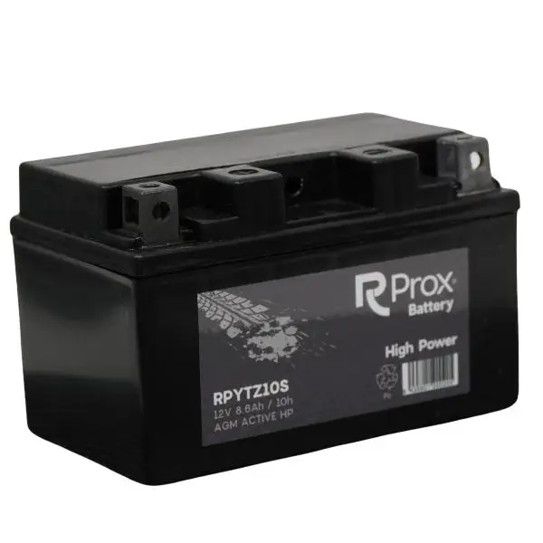 Batería Moto YTZ10S AGM High Power 12V 8,6Ah 190Amp. Máximo Poder de Arranque. RC Prox Battery Made in Europa.