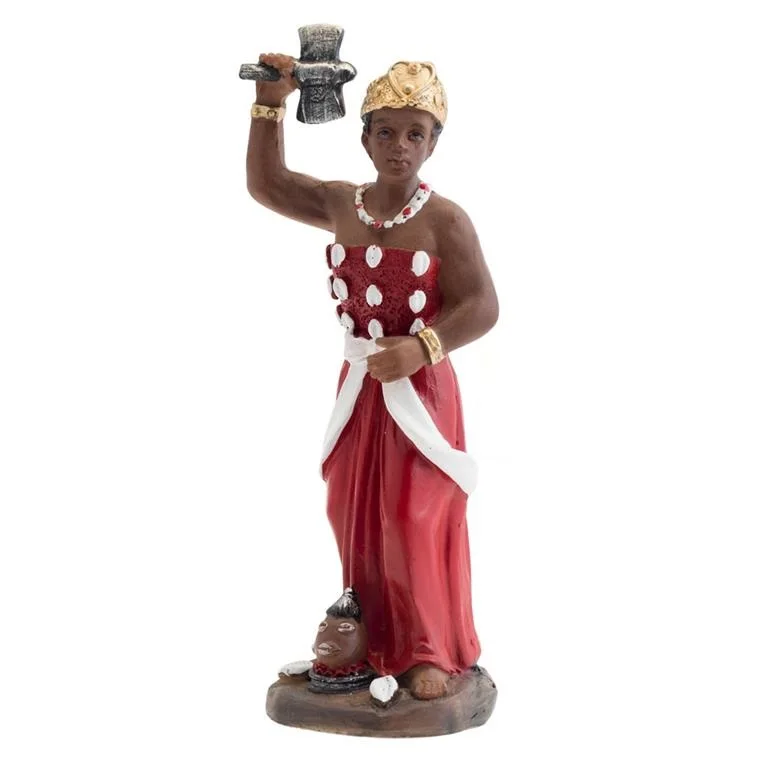 Changó Hand-Painted Resin Figure, 14 cm - Spiritual Power Representation of the Orisha, Authentic Design Symbolizing Leadership and Male Energy, Perfect for Ritual and Devotion, Ideal Christmas Gift or Decoration.