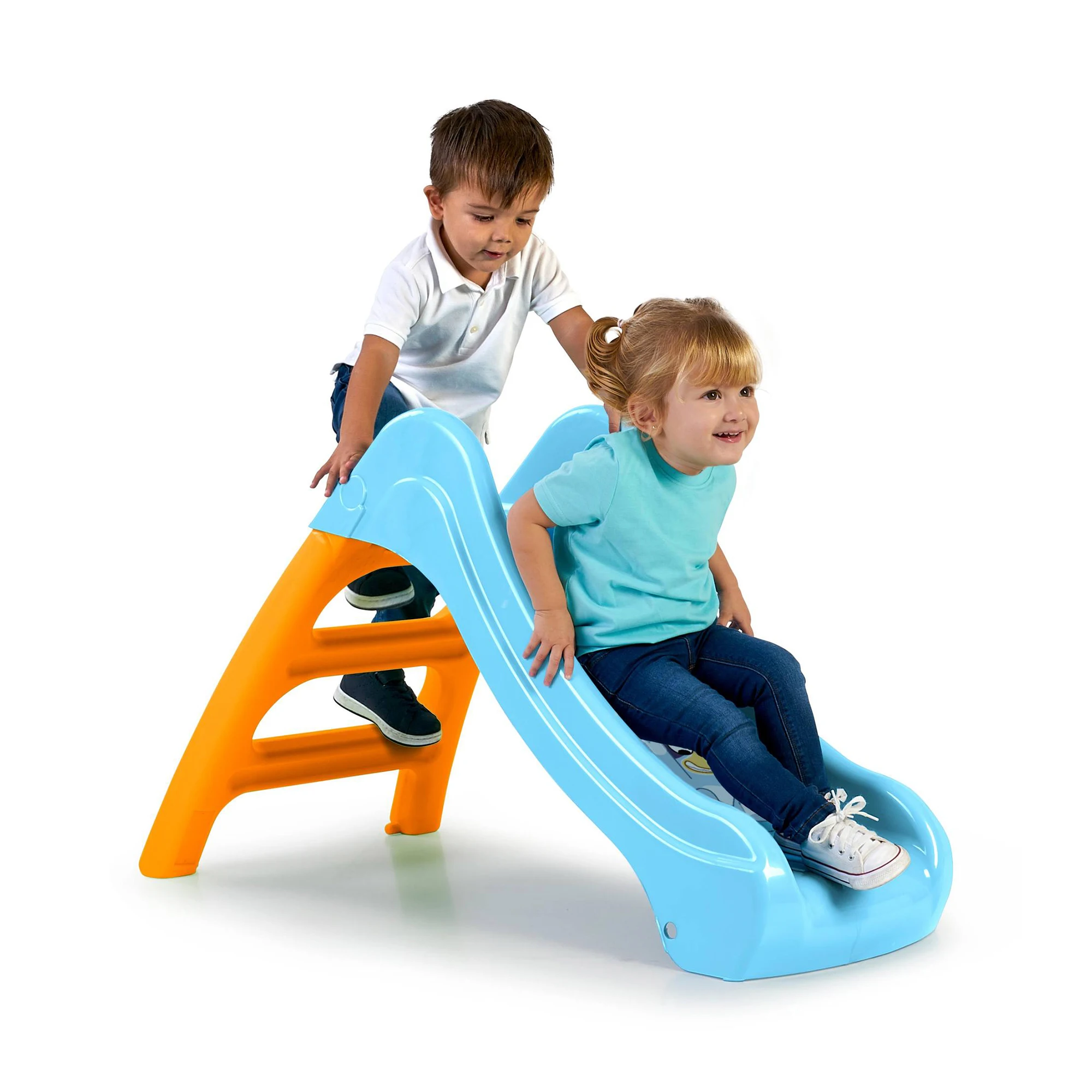 Feber - first slide bluey, small size children's slide, with hose opening to become a water slide, for boys and girls from 1 year old, famosa (feu10000)