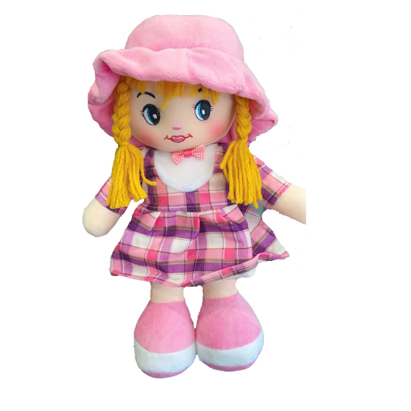 MARUKATSU -Muñeco de Trapo de niña 19*35cm Y 23*45cm, Juguete Suave muñeco Regalos niños 0 + Regalos cumpleaños Bautismo Día de San Valentín Navidad Muñeca multicolo (Azul Oscuro)