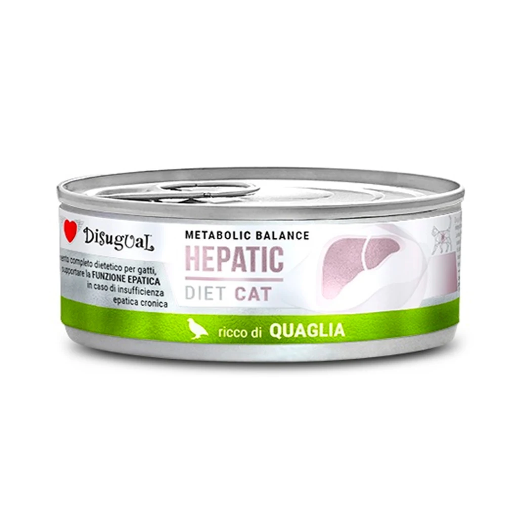 Disugual Diet Cat Hepatic Latas para Gatos con Codorniz - 12 unidades x 85 gr