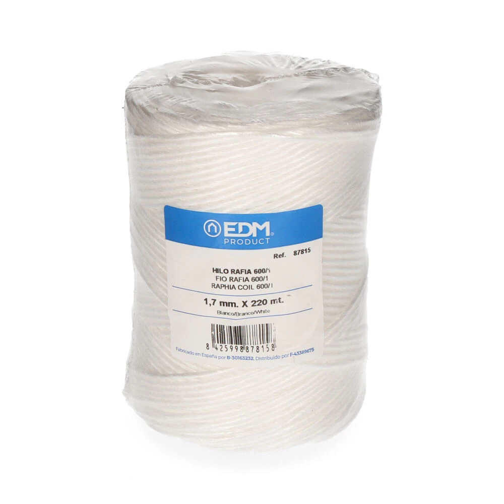 HILO RAFIA 600/1 BOBINA 400g/220m BLANCO EDM