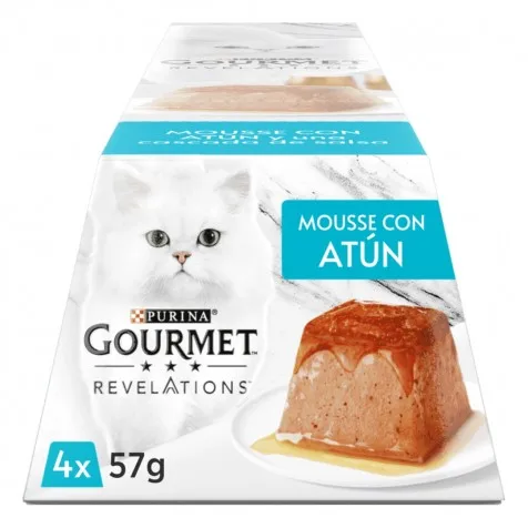 Purina Gourmet Revelations Mousse Con Atún Para Gatos 4 X 57 Gr