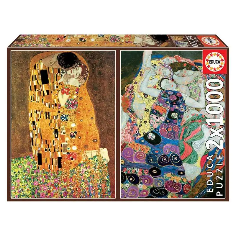 Educa Borrás Educa Borrás Puzzle 2x1000 El beso + La virgen, Gustav Klimt (18488)