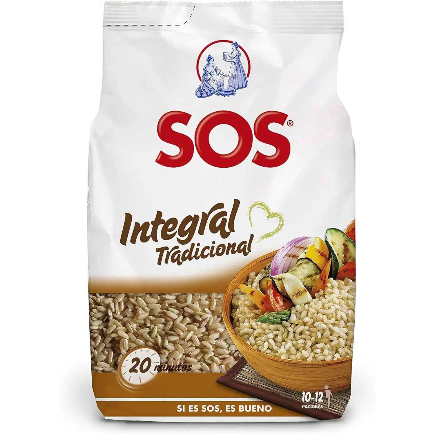 Sos - Arroz Integral Tradicional, 1kg - Precocido
