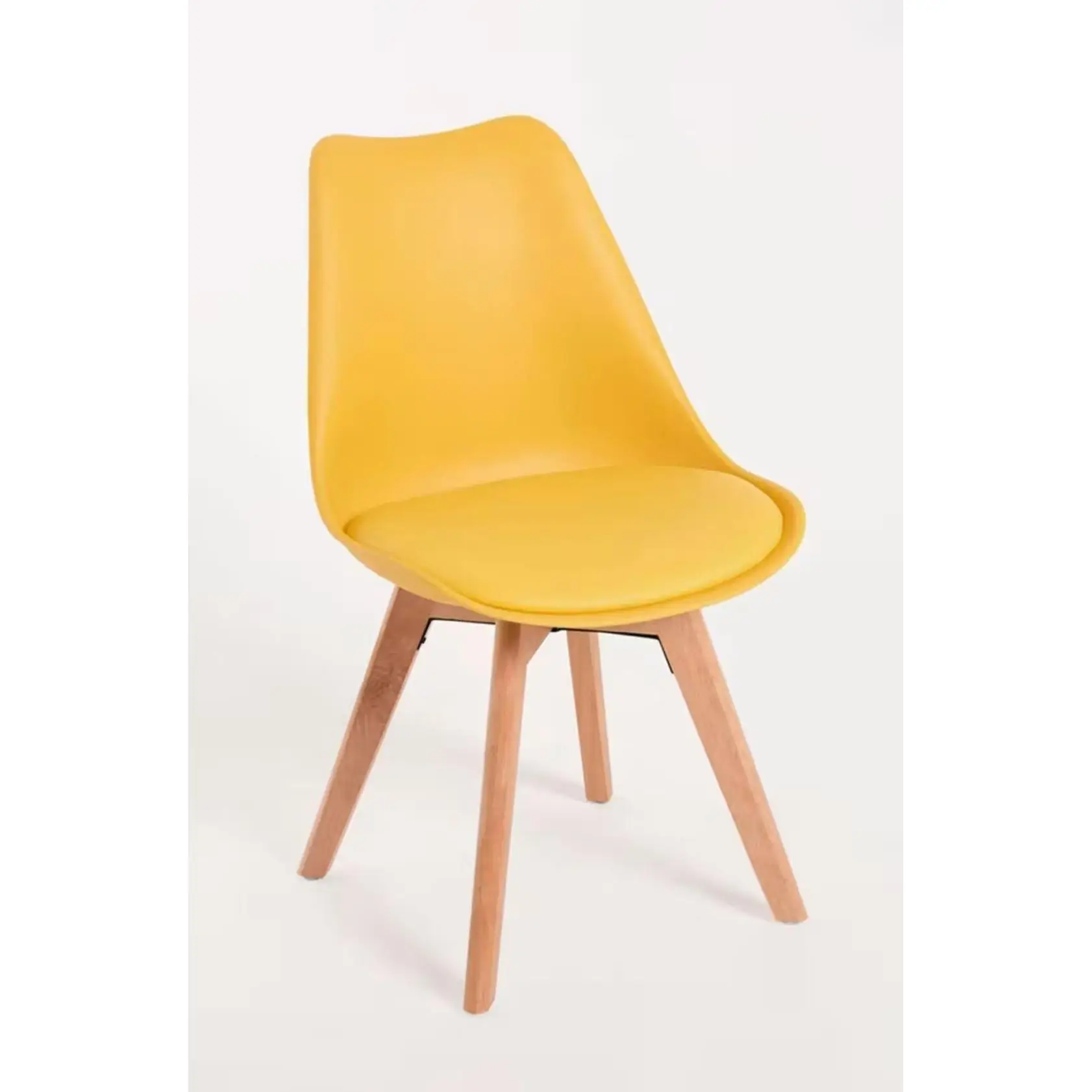 ORION91oficial® - Silla SIRIO Color Amarillo Asiento Polipropileno y Patas Haya (81x48x54 cm) Estilo Escandinavo, Comedor, Hostelería, Oficina, Salón, Teletrabajo, Cocina - spaziOrion91