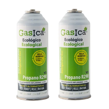 2 containers organic GAS V2 226gr substitute R407C R22 R410A R32 R290