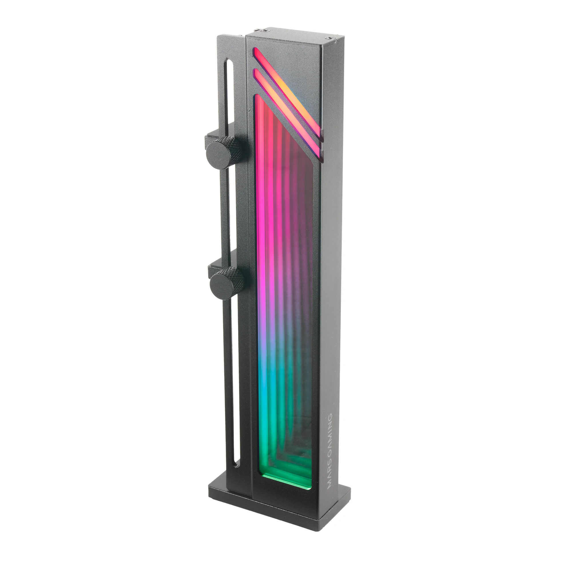 Mars Gaming MCA-GCB, Soporte para Tarjeta Gráfica, Iluminación ARGB Infinity Mirror, Soporte GPU con Sincronización ARGB, Base Magnética Antideslizante, Compatibilidad Universal, Soporte Tarjetas