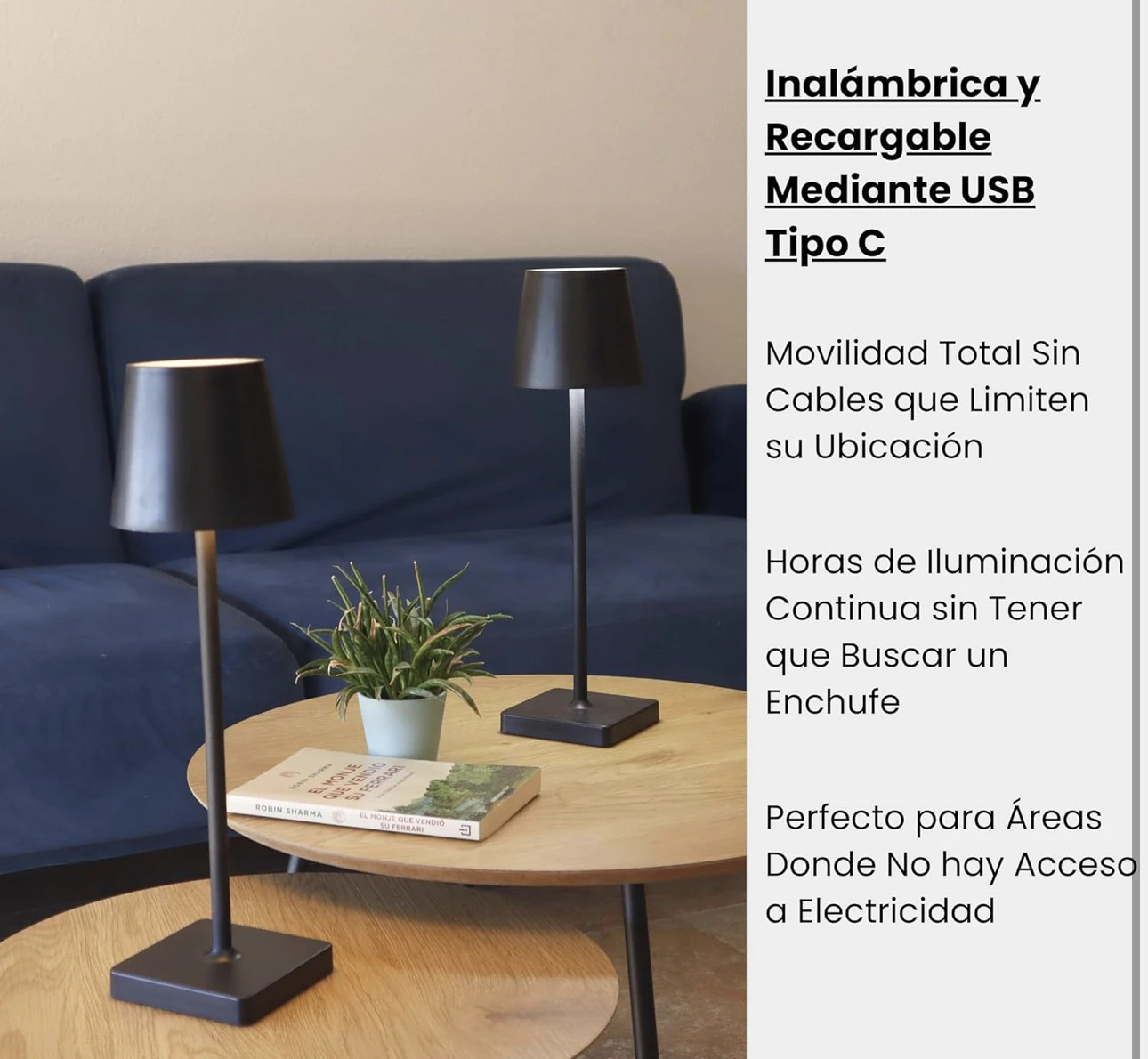 Wireless LED Table Lamp, Portable and Two-Layer Adjustable Rechargeable Lamp, Touch Control, Dimmable to 3 Modes Light, Waterproof IP54 for Indoor, Outdoor and Bedside Table