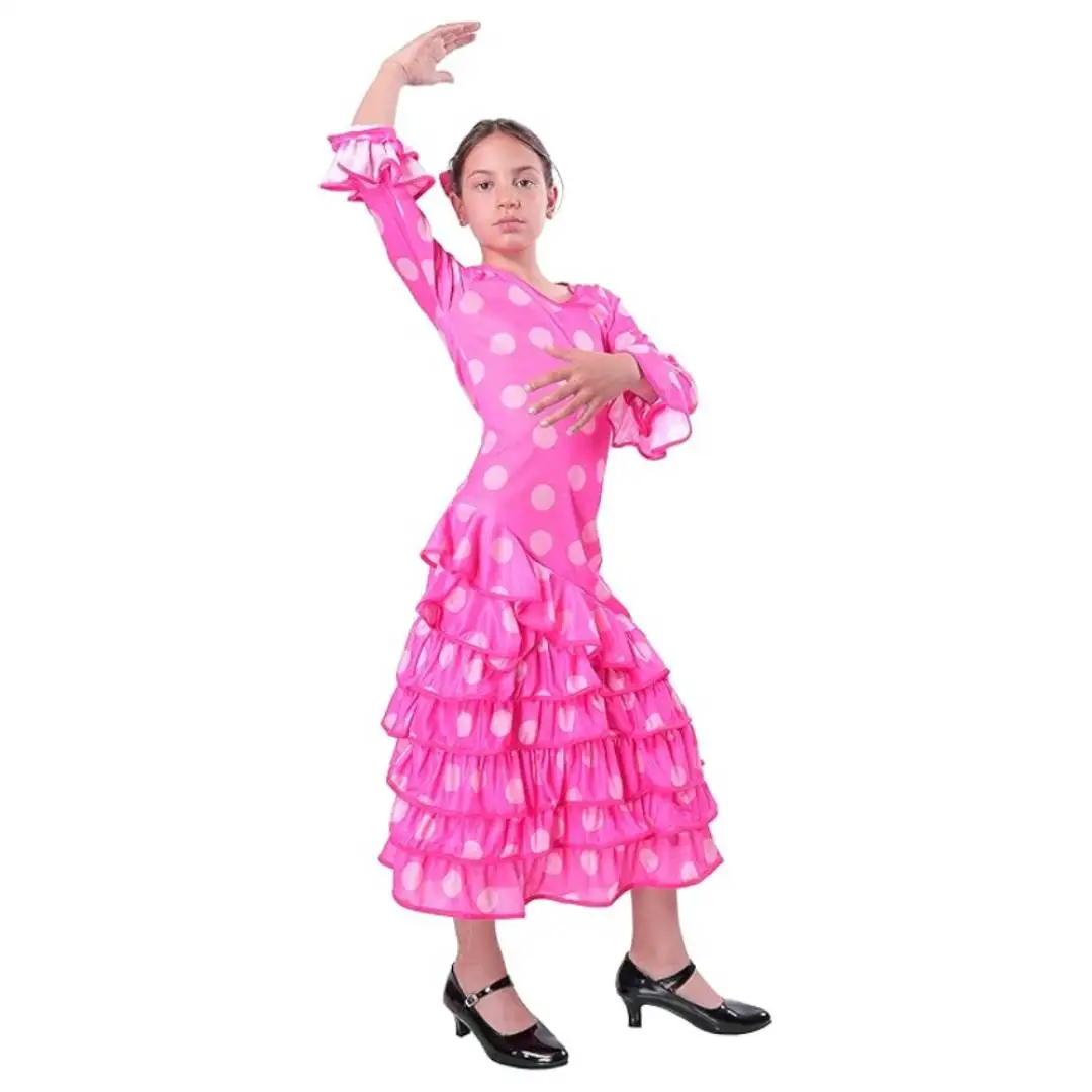 Kebedo fashion Sevillana costume black fuchsia 3 to 12 years