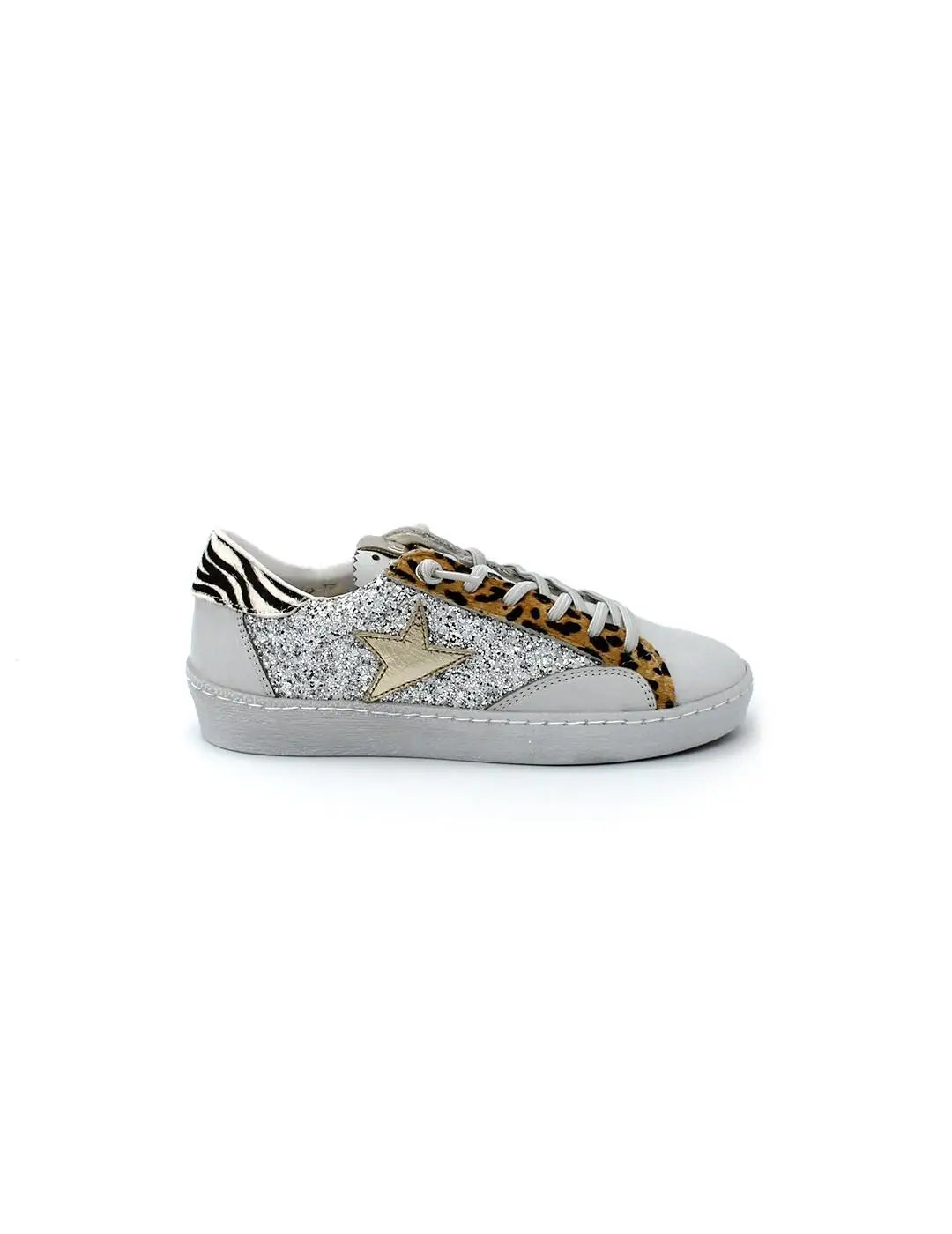 Bamba CETTI CL- 1342 Glitter Blanco Mujer.