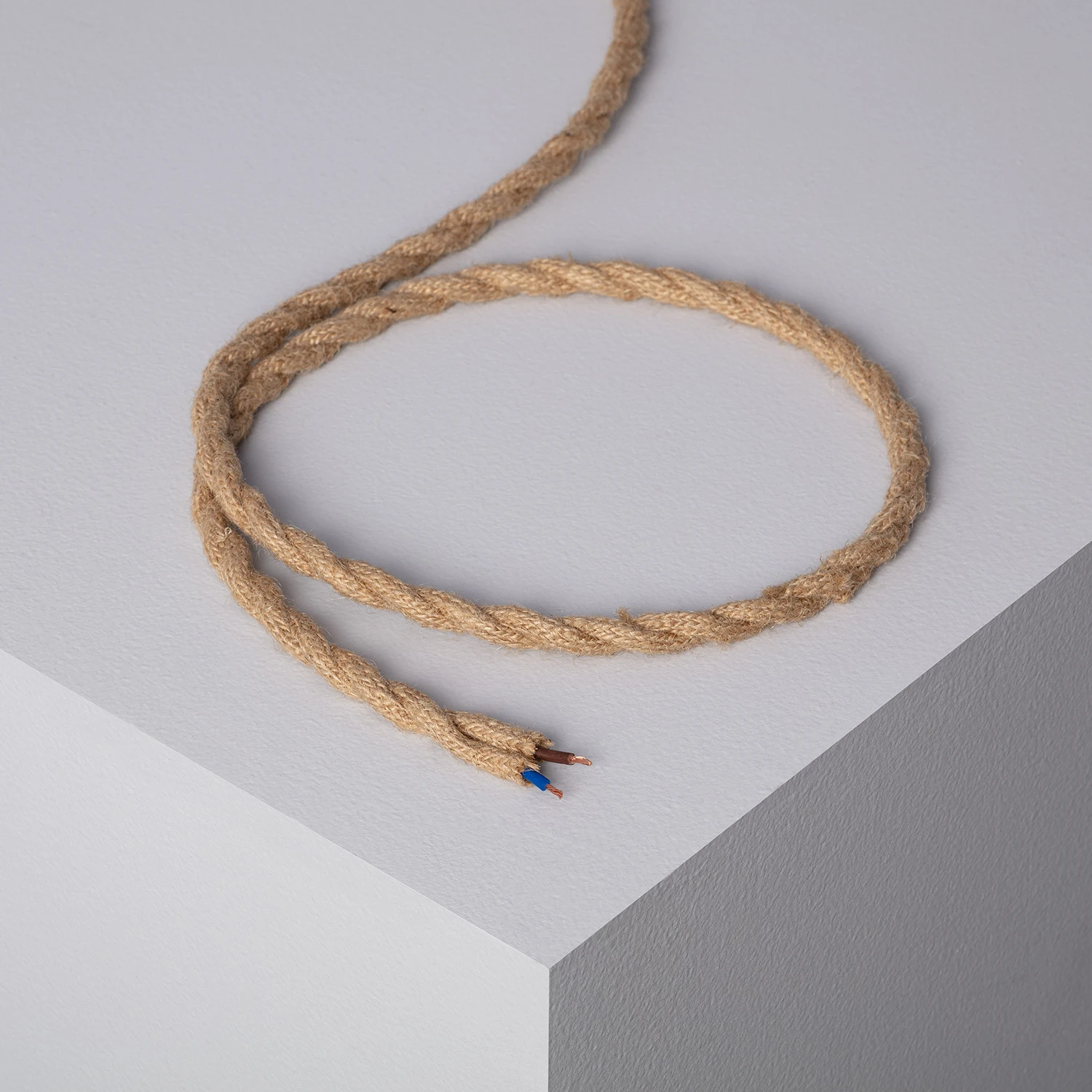 Ledkia Cable Textil Eléctrico Trenzado Natural 1 m