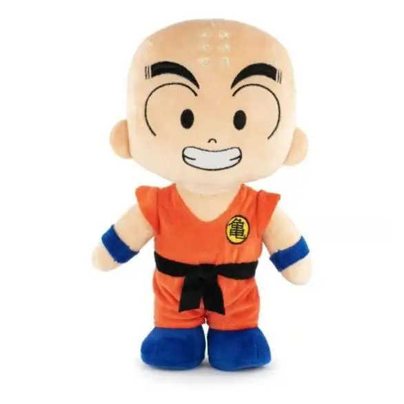 Dragon Ball Peluche Krilin Calidad Super Soft 30cm,Para regalo,rey,cumpleano,coleccion,color nranja,play by play