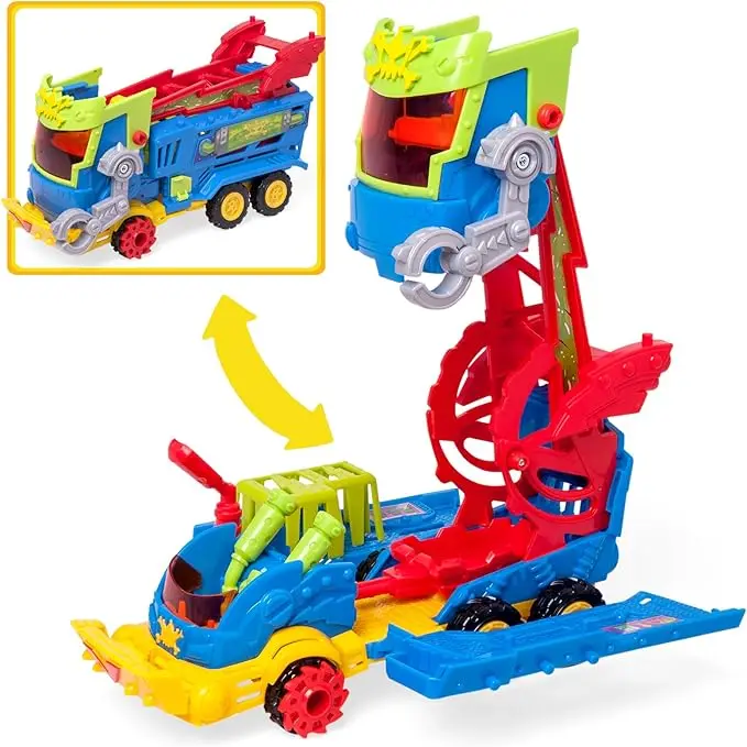 SUPERTHINGS KAZOOM POWER BATTLE-m. King Truck. Kazoom Power Clan TV series Mr King truck. Contains 1 Mr King Truck, 1 Mr King exclusive, 4 Robotoxics, 1 trigger and 3 projectiles-MR POPYEE