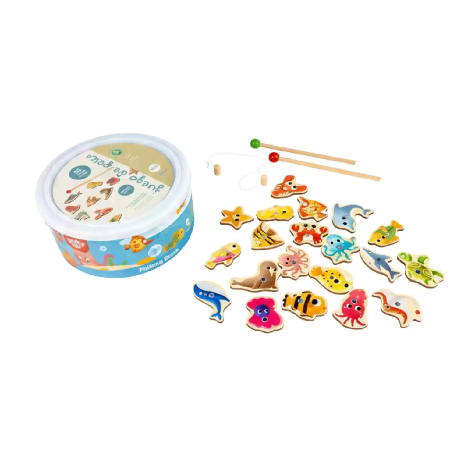 Toy Planet Juego de Pesca Toy Planet de Madera - Diversión Magnética y Coordinación (20740)