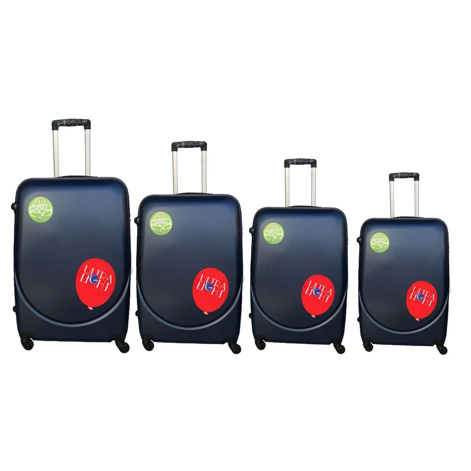 Hard Travel Suitcase Set 4 Pieces Rigid ABS Expandable Suitcase Set, 18, 20, 24, 28, Durable Lightweight Cabin Trolley with 4 Double Rotating Wheels and Closure