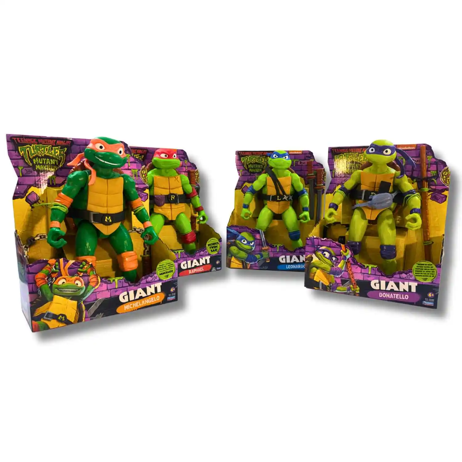 Famosa TMNT Figuras Gigantes Pack 4 Tortugas Ninja 30 cm