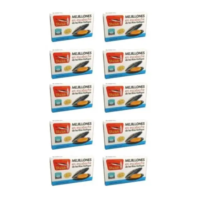 DARDO Mejillones en Escabeche 18/24 Lata 70gr neto escurrido Pack 10
