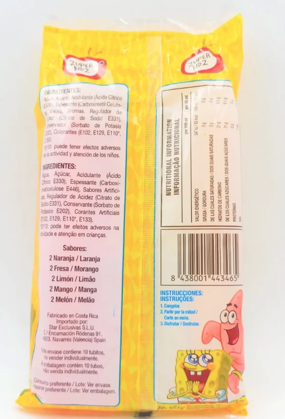 Bob liquid candy sponge 10 units todal6 package