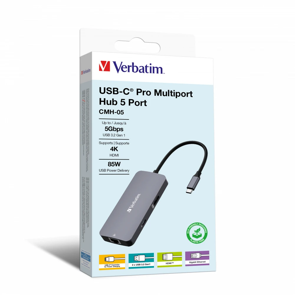 Verbatim cmh-05 usb type c 5000 mbit/s silver