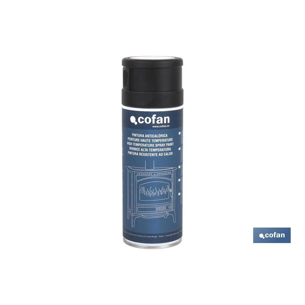 Cofan Pintura en Spray Anticalorica 600 °C Negro 400 Ml
