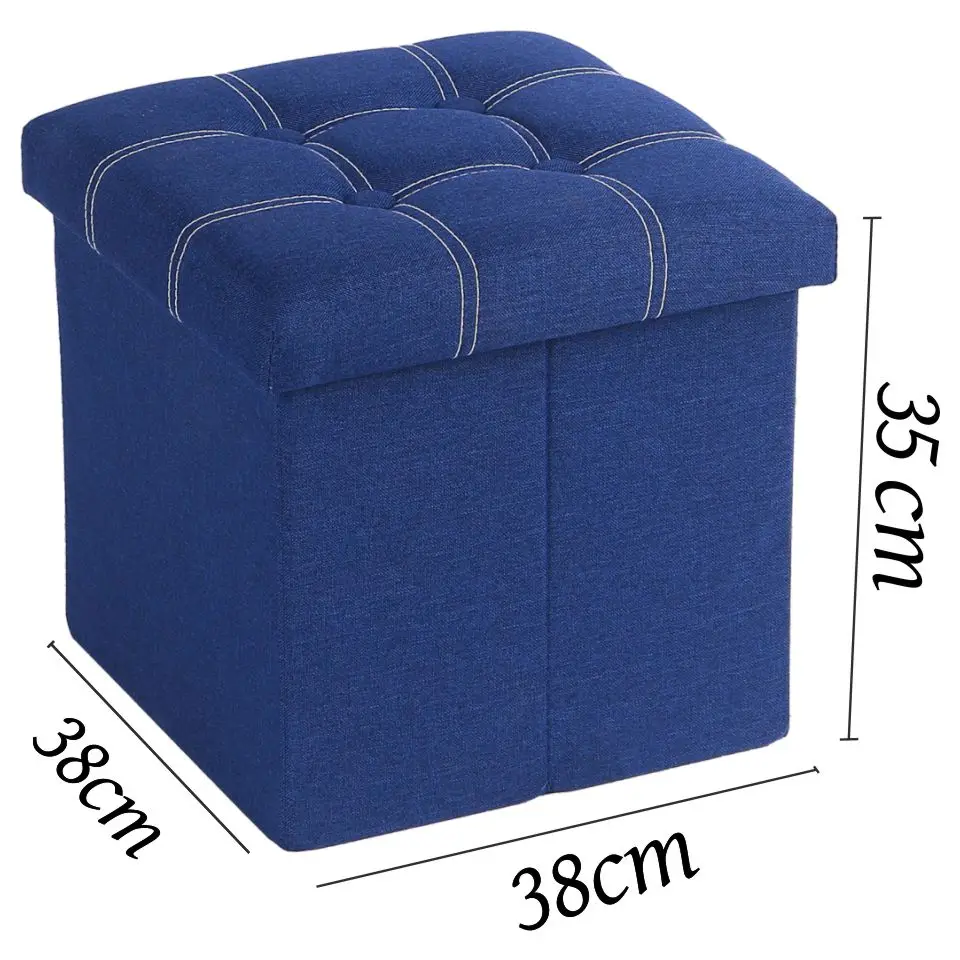 38*38*38*35cm plusquality folding fabric storage Puff-trunk, stool or footrest