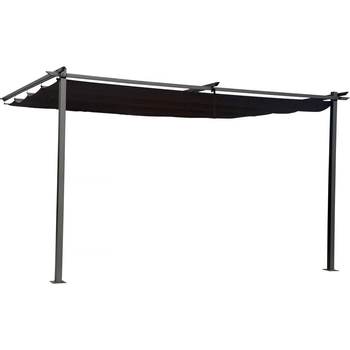 Habitat y Jardin - Pergola adossée avec toit rétractable - 3 x 4 m - Gris anthracite
