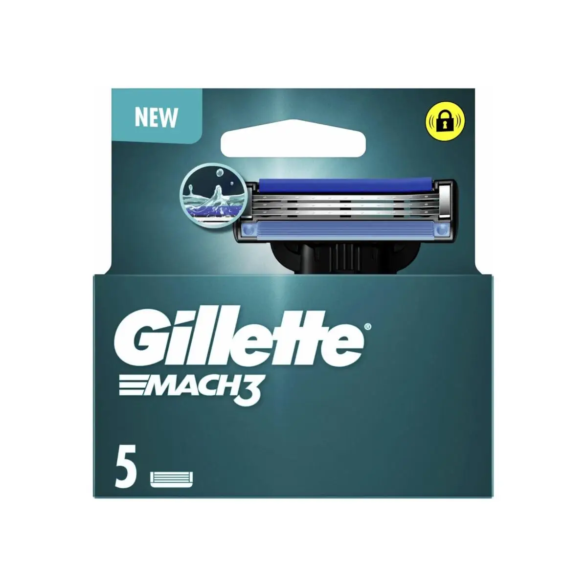 Gillette Mach3 Recambios de Cuchillas de Afeitar Hombre Pack 5 – 3 Hojas de Precisión con Banda Lubricante | Compatible con Mangos Mach3