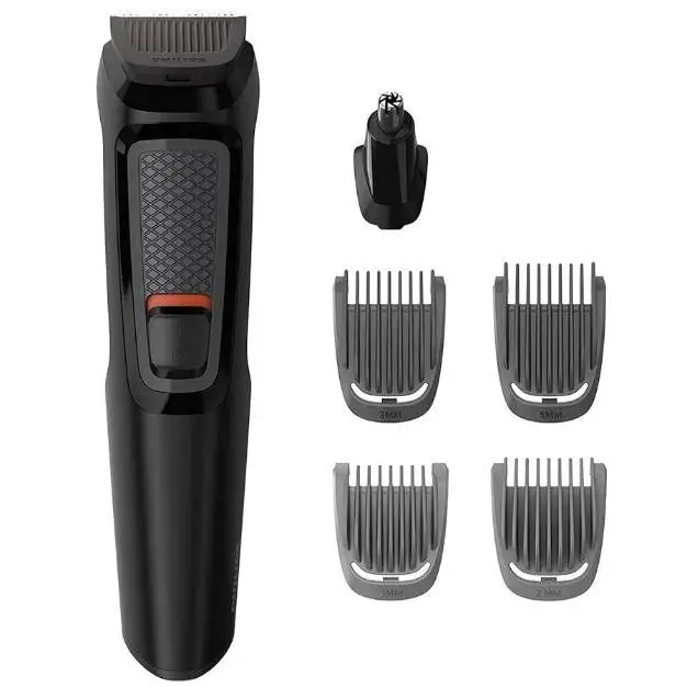 Philips Multigroom Series 3000 MG3710 6 in 1 multifunction trimmer stainless steel blades 60 minutes range washable accessories