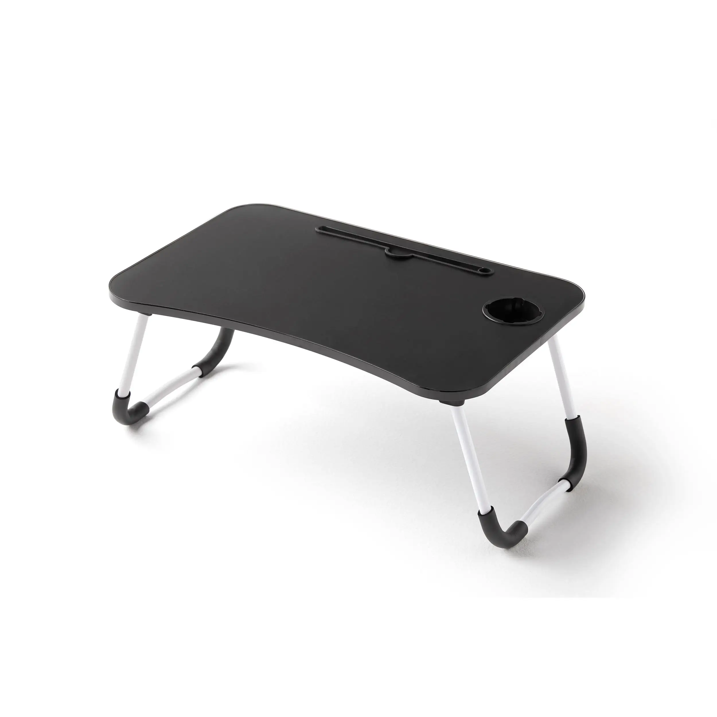 KITHOME - Mesa Plegable Auxiliar Multifuncional, 60x40x28cm, Negro - LAPTABLE BASIC