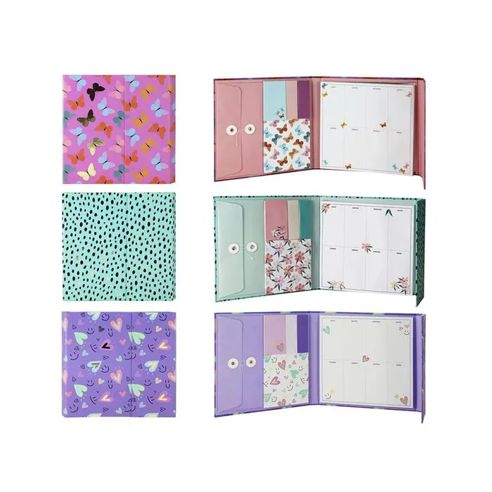 Poessa Foldable Notebook with Notes and Envelope 20x2x20 Cms, includes 50 sheets, paper envelope, and 4 adhesive tabs for easy organization, ideal for students and professionals, perfect for note-taking and document storage. - Product Main Image