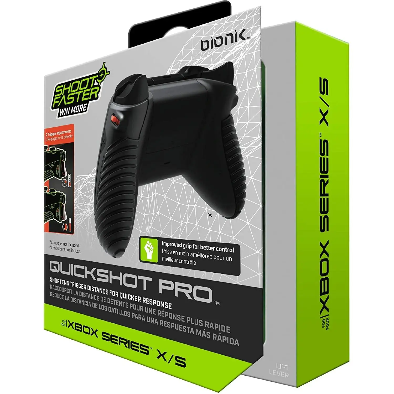 Bionik Quickshot Pro Negros para Xbox Series S/X - Montura con 2 Posiciones de Bloqueo