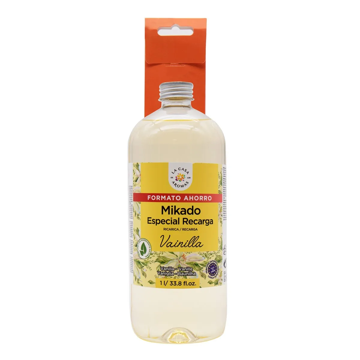 La Casa de los Aromas Mikado Reposicion VAINILLA  botella 1 Litro con 15palitos de recambios Ambientador Fragancia  DURADERA  1000ml Calidad garantizada