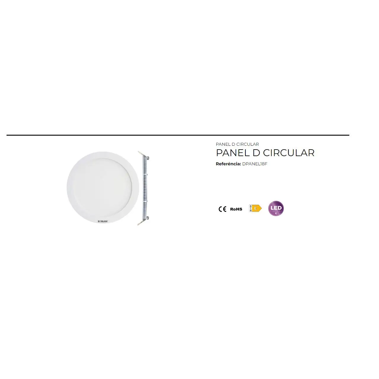 18W 1700Lm 6500K 225x22mm Circular DOWNLIGH (white hoop) ROBLAN